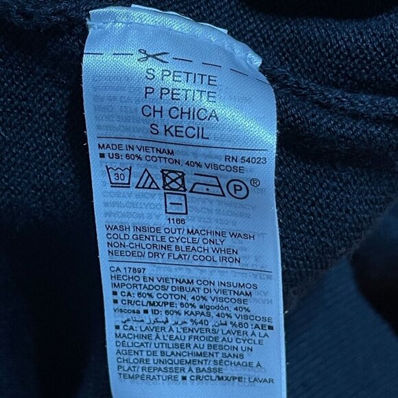 Old Navy Women's Petite Sweater Mock Neck Black Cotton Viscose Size S Petite - Picture 5 of 5